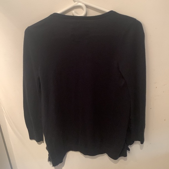 Super Cute Stylish Hollister Black light sweater w/frilly trim SZ Small - Picture 5 of 6